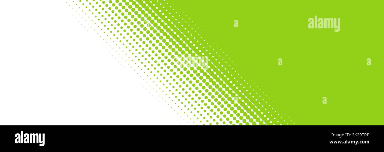 Arrière-plan vert et blanc avec points de dégradé diagonaux Banque D'Images
