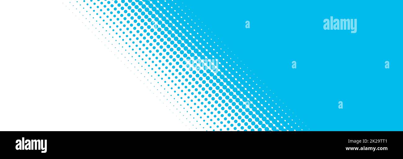 Arrière-plan bleu et blanc avec points de dégradé diagonaux Banque D'Images