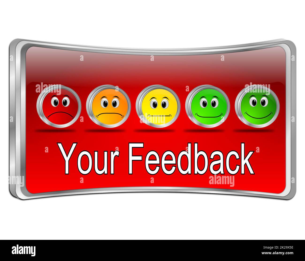 Votre bouton Commentaires rouge - illustration 3D Banque D'Images