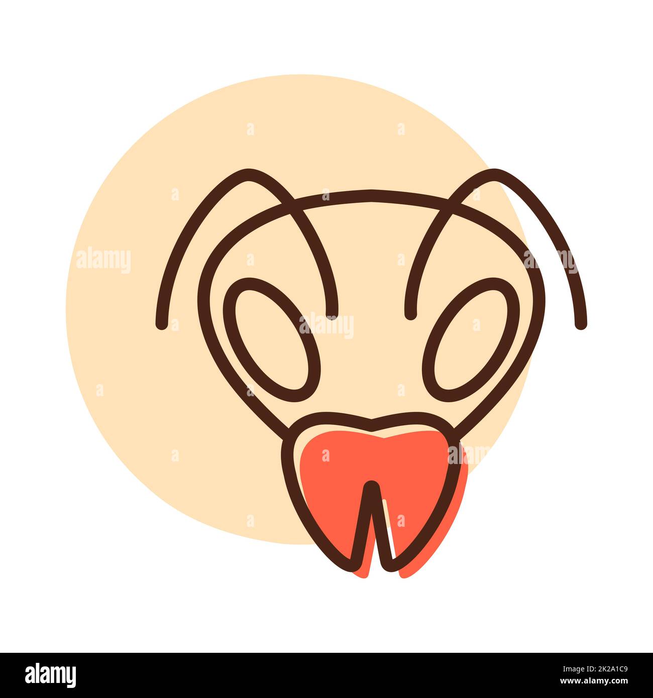 Icône abeille. Symbole vecteur tête d'animal Banque D'Images