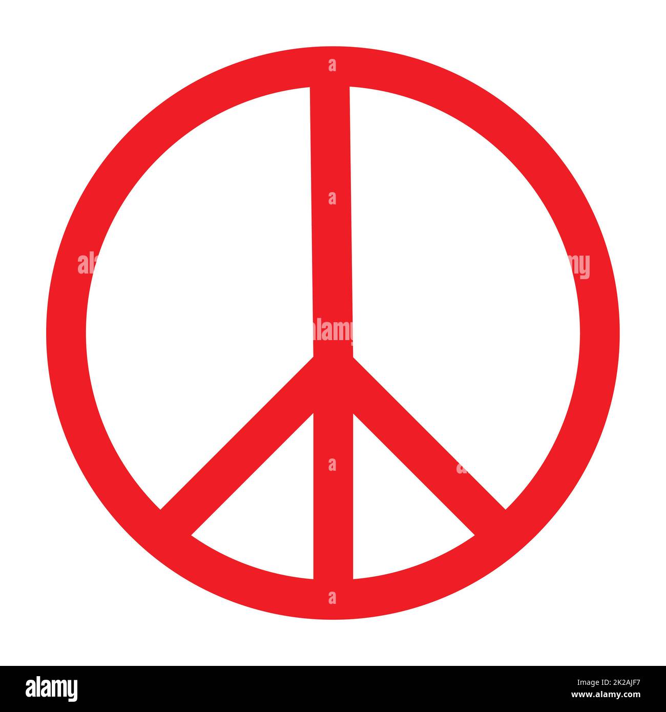 Signe rouge de pacifisme sur fond blanc - vecteur Banque D'Images