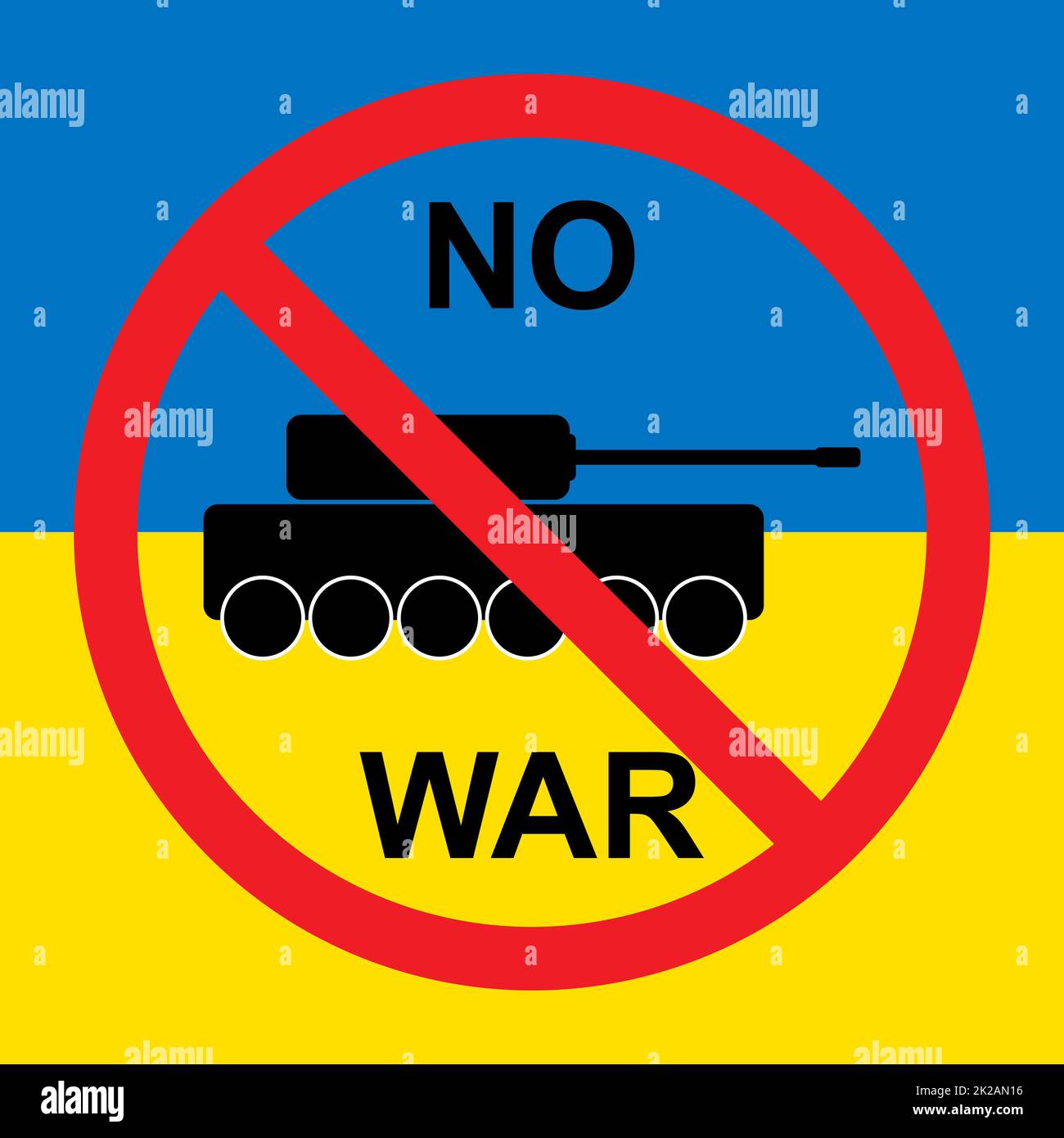 Drapeau du pays indépendant de l'Ukraine, pas de guerre - Vector Banque D'Images