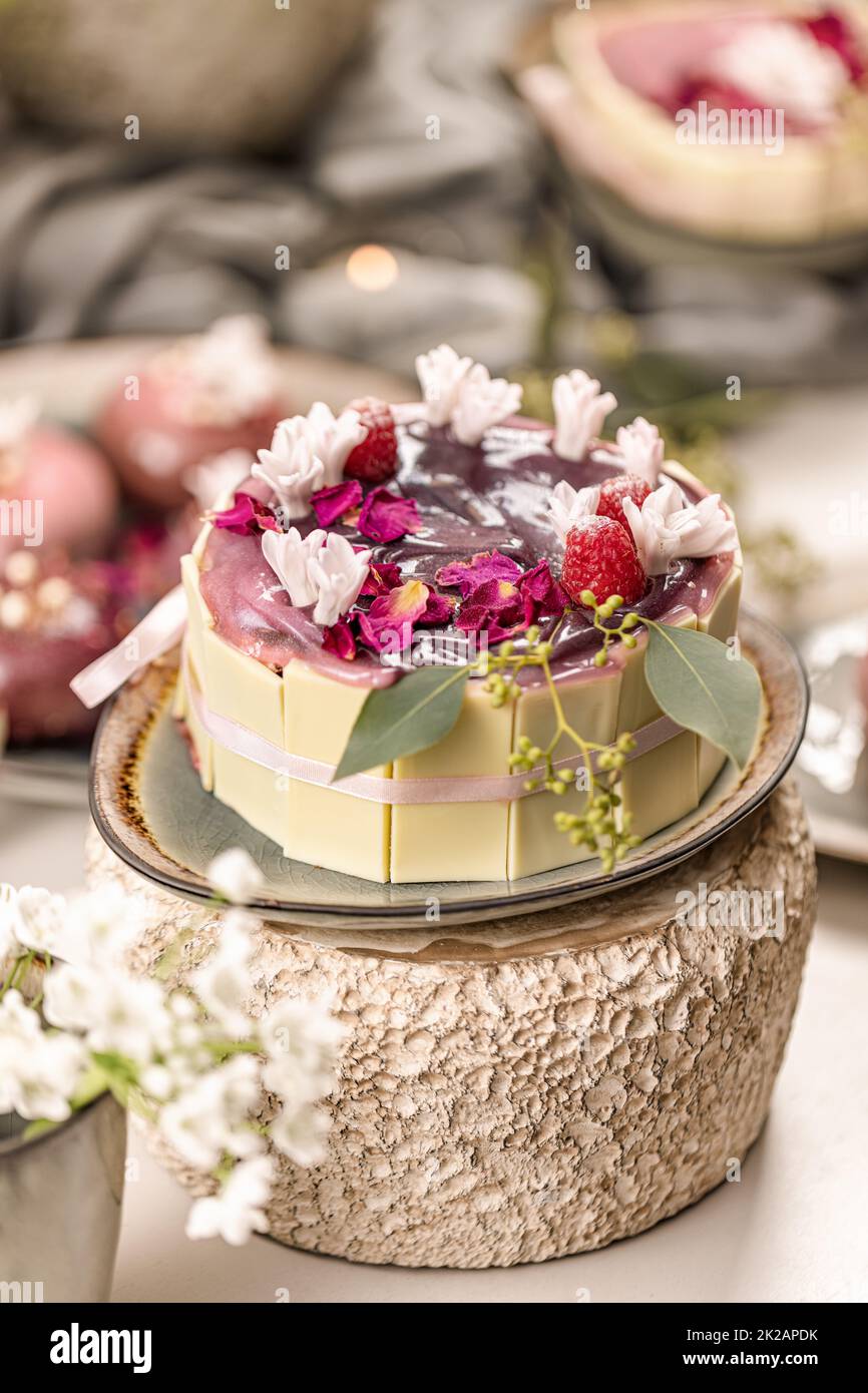 Petit gâteau circulaire pour la fête des mères Banque D'Images