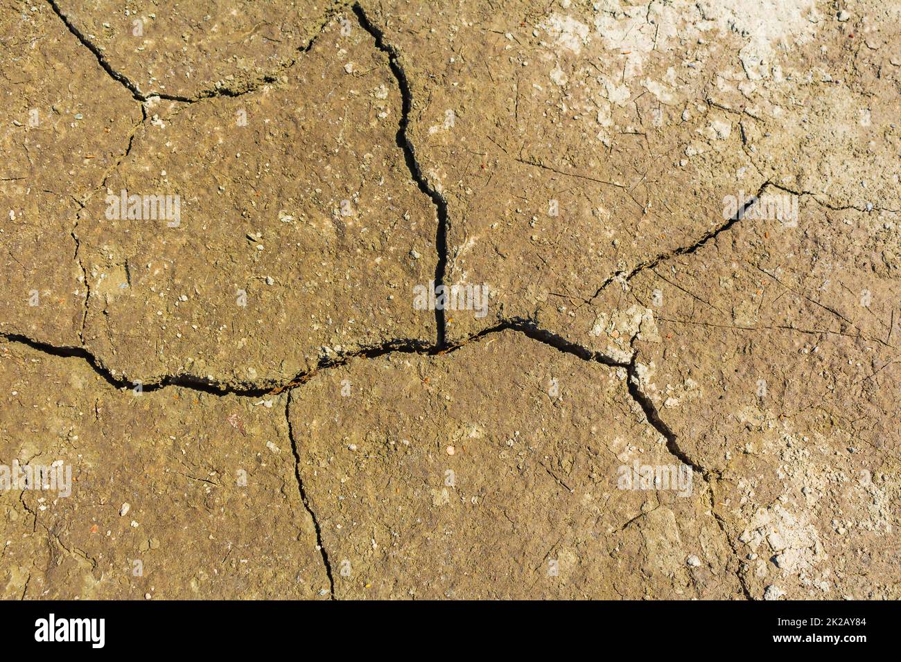 Motif de texture des fissures dans le sol sec ou la terre Norvège. Banque D'Images