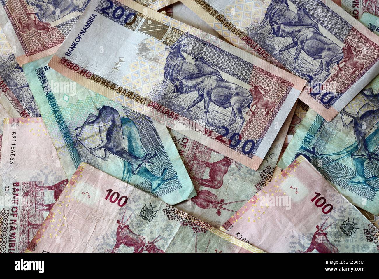 Billets en dollars namibiens Banque D'Images