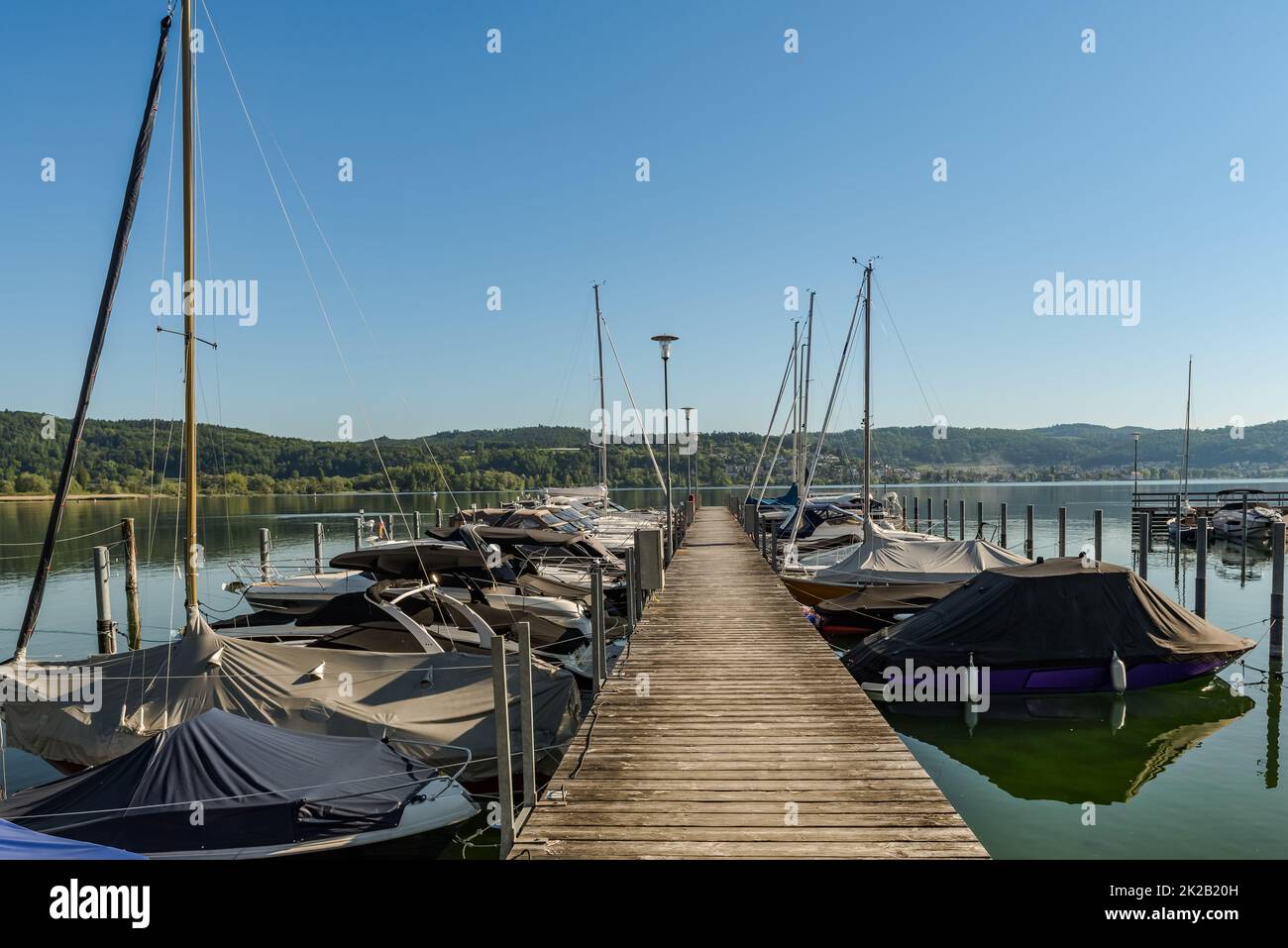 Jetée sur le lac de Constance, Bodman-Ludwigshafen, Bade-Wurtemberg, Allemagne Banque D'Images