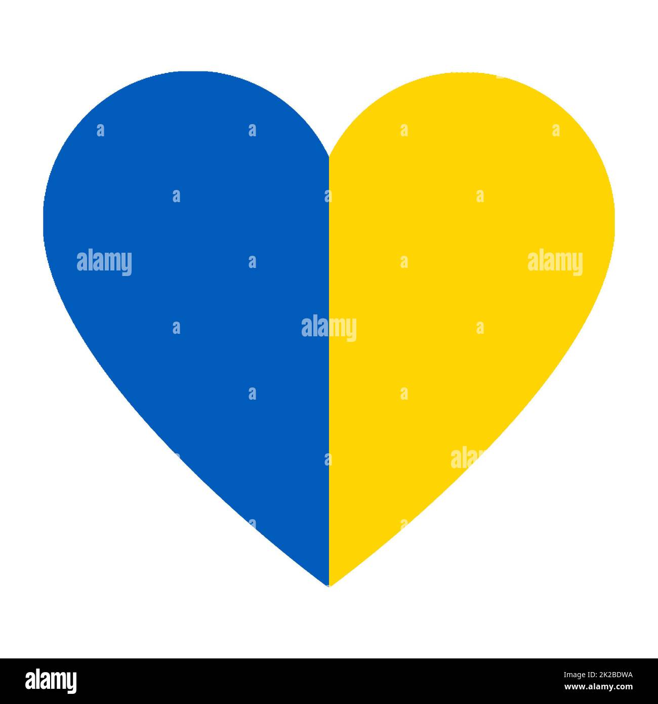 Drapeau de l'Ukraine en forme de coeur Banque D'Images