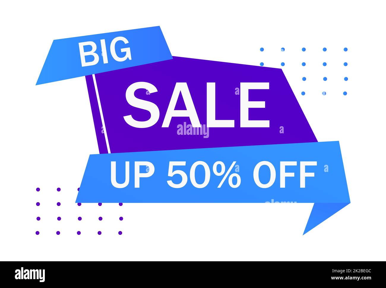 Bannière Web, modèle, carte postale publicité grande vente 50 pour cent de rabais style abstrait - Vector Banque D'Images