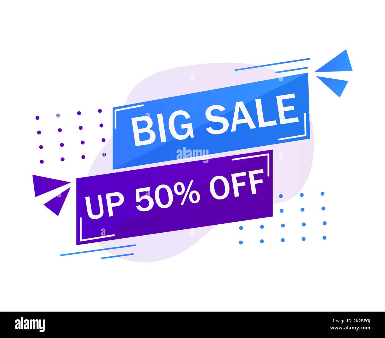 Bannière Web, modèle, carte postale publicité grande vente 50 pour cent de rabais style abstrait - Vector Banque D'Images