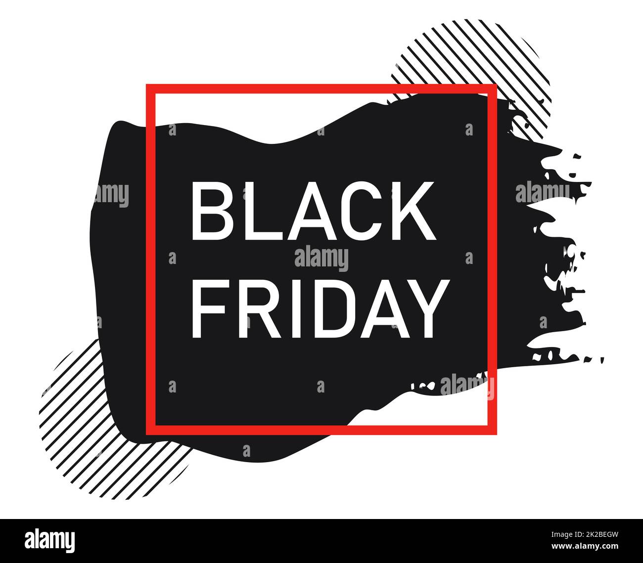 Bannière Web avec trait de peinture, carte de visite, modèle DE VENDREDI NOIR - Vector Banque D'Images