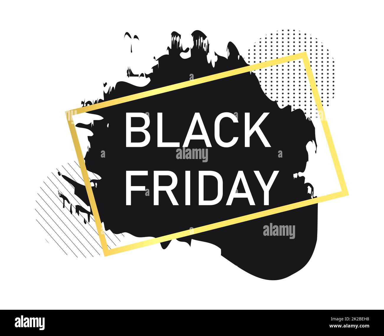 Bannière Web avec trait de peinture, carte de visite, modèle DE VENDREDI NOIR - Vector Banque D'Images