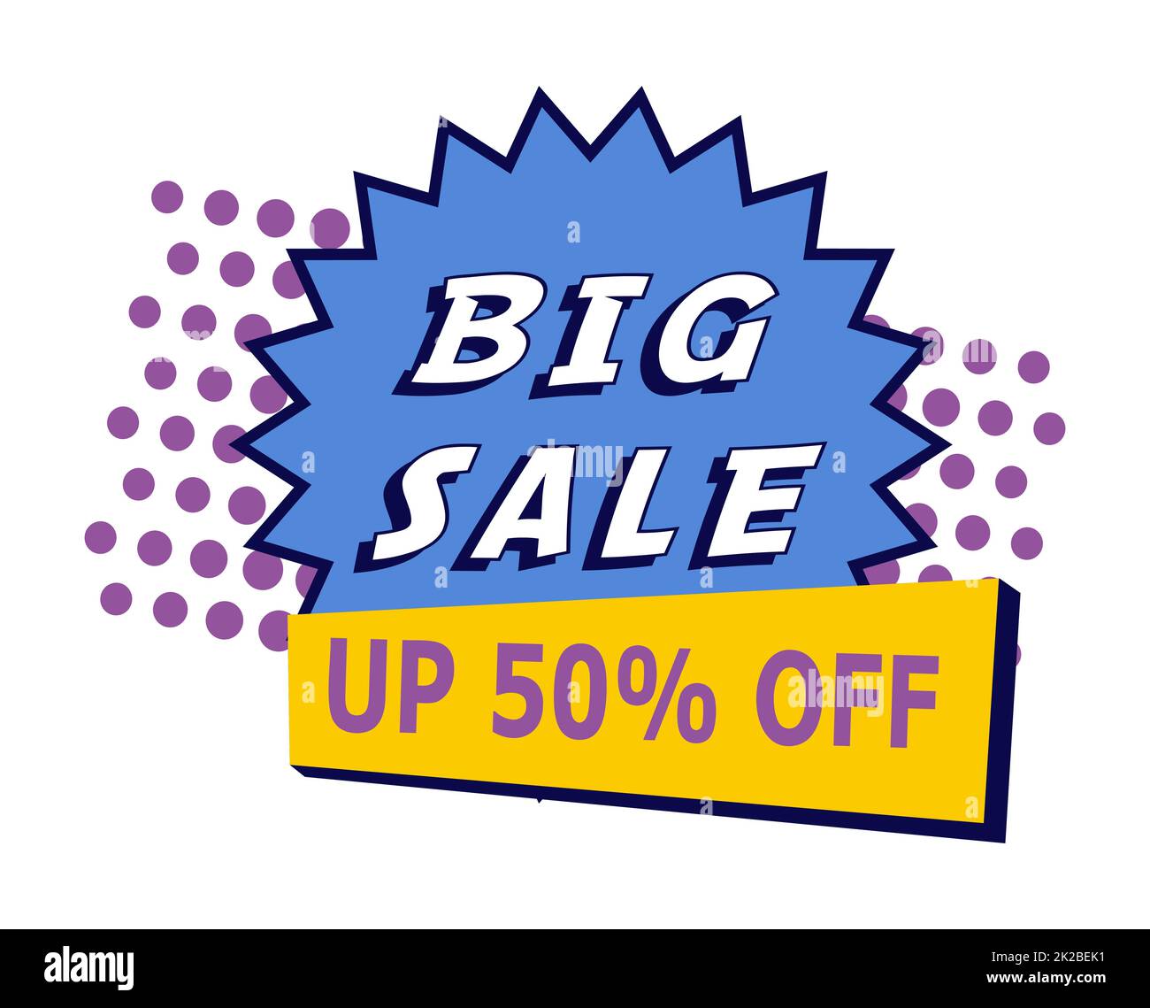 Bannière Web, modèle, carte postale publicité grande vente 50 pour cent de rabais style abstrait - Vector Banque D'Images