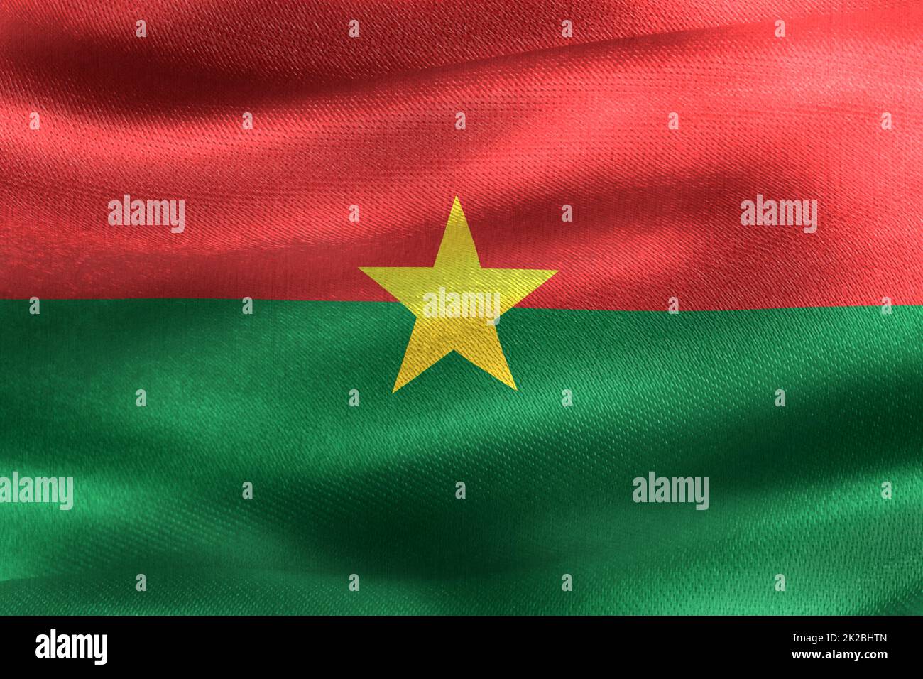 Drapeau du Burkina Faso - drapeau de tissu d'ondulation réaliste Banque D'Images