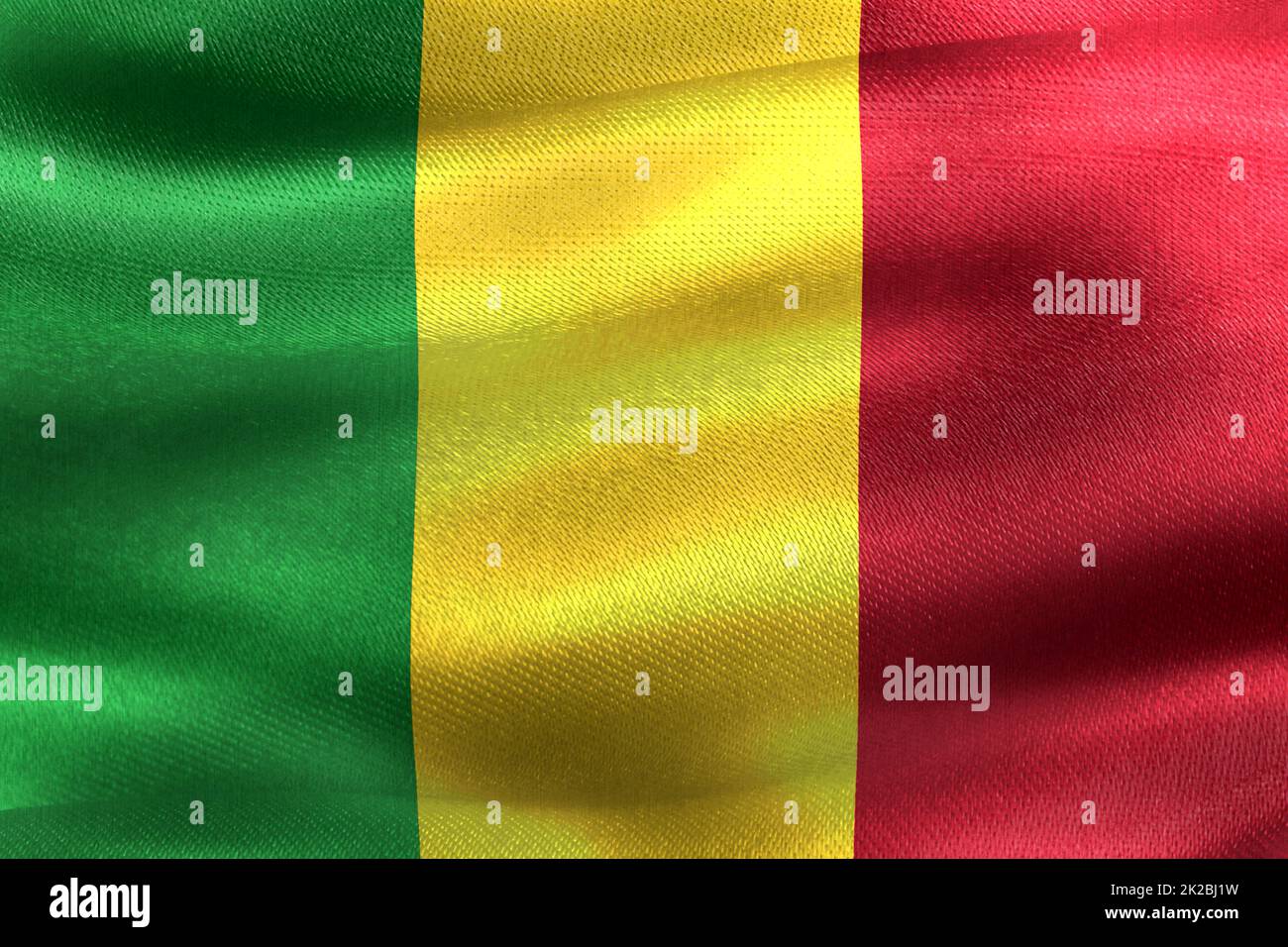 3D-Illustration d'un drapeau du Mali - drapeau de tissu d'ondulation réaliste Banque D'Images