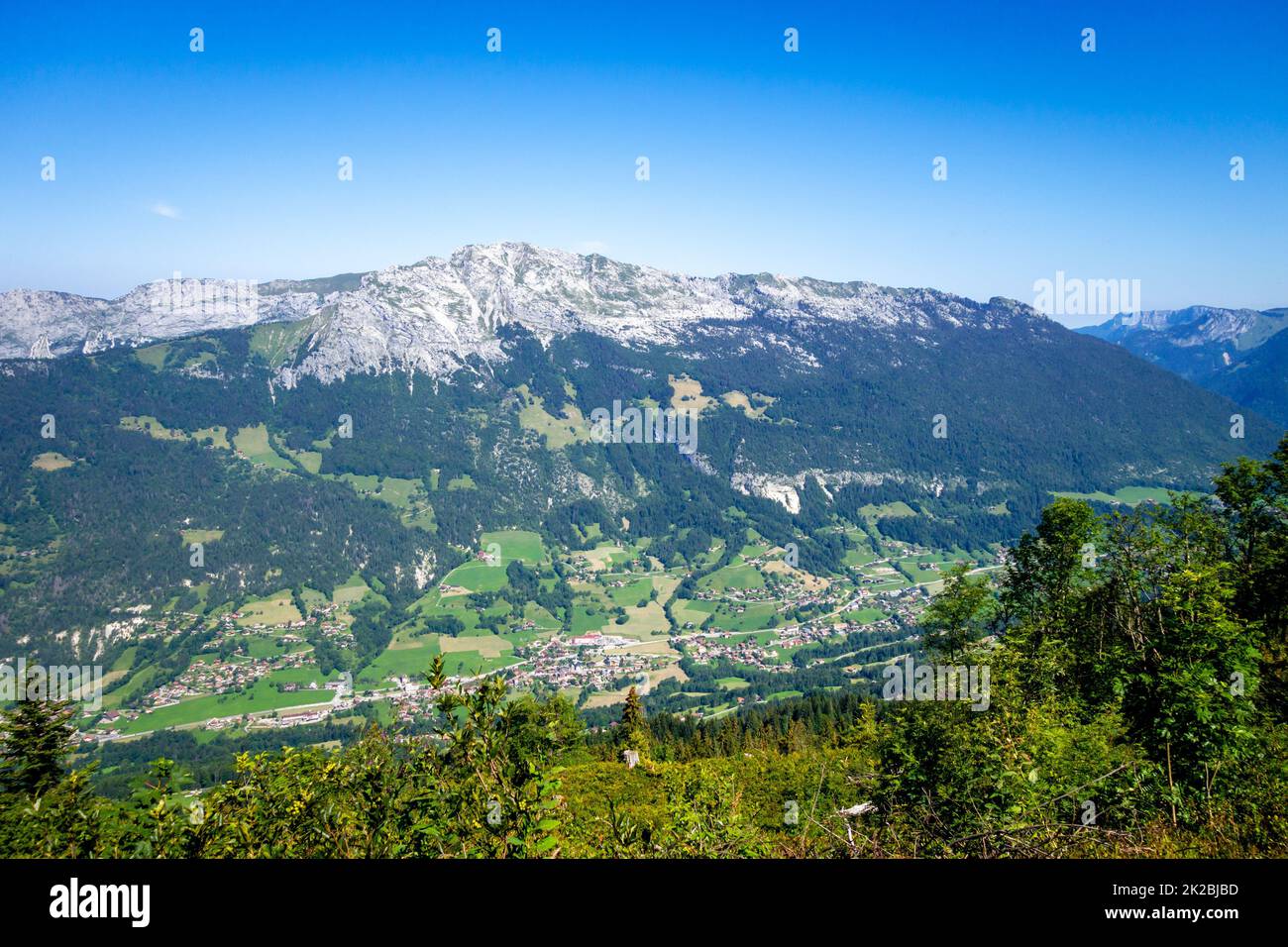 Paysage de montagne à la Clusaz, France Banque D'Images