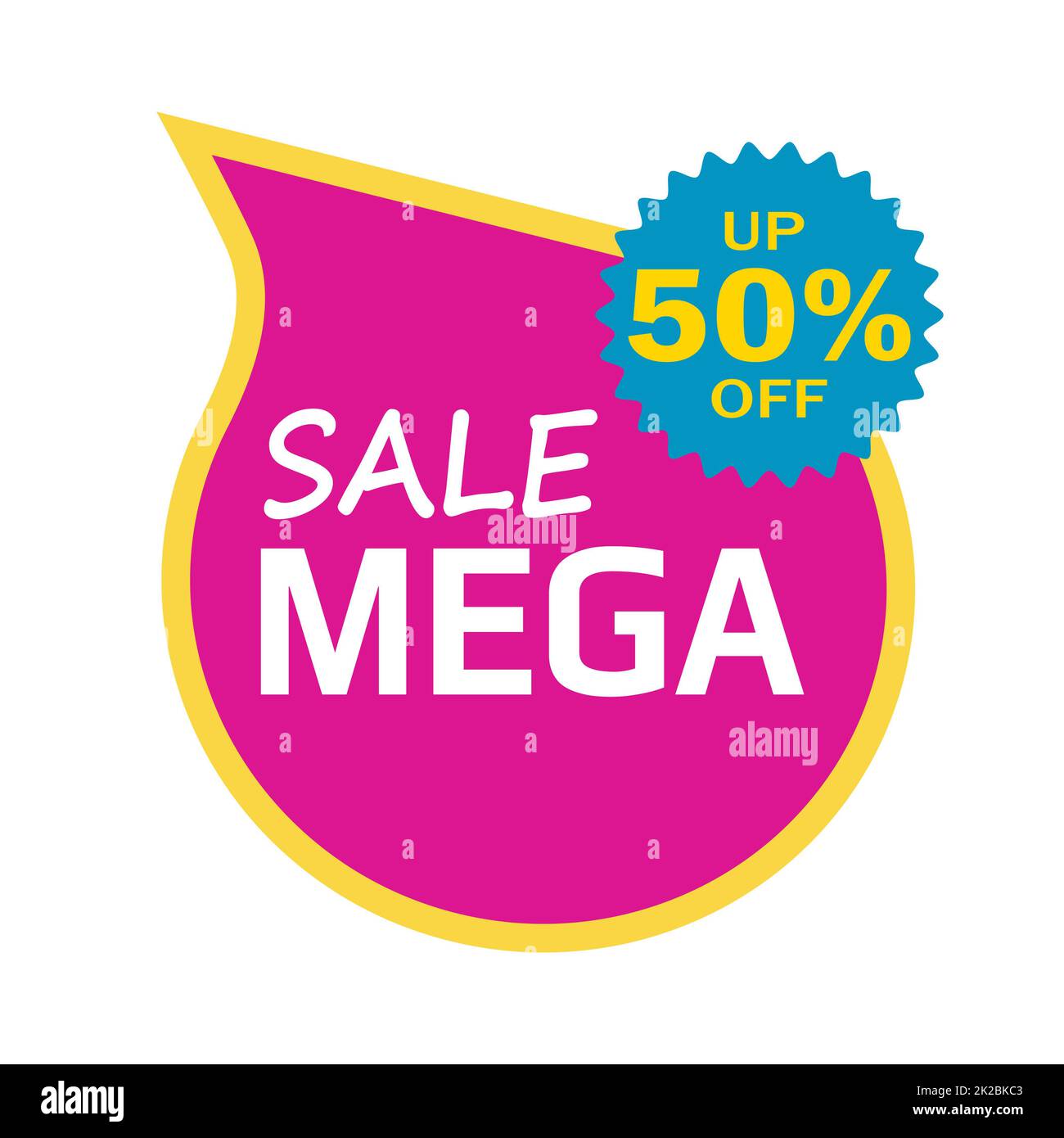 Bannière web abstraite, carte de visite, modèle MEGA SOLDE 50% - Vector Banque D'Images