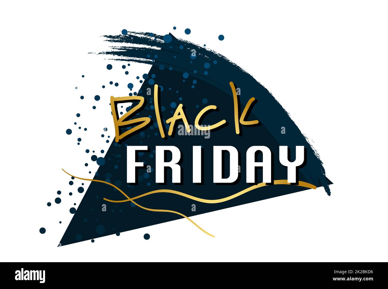 Bannière Web avec trait de peinture, carte de visite, modèle DE VENDREDI NOIR - Vector Banque D'Images