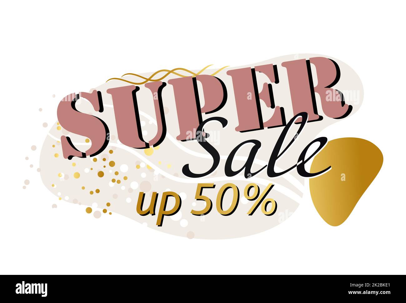 Bannière Web de peinture, modèle de carte de visite SUPER 50 % de rabais - Vector Banque D'Images