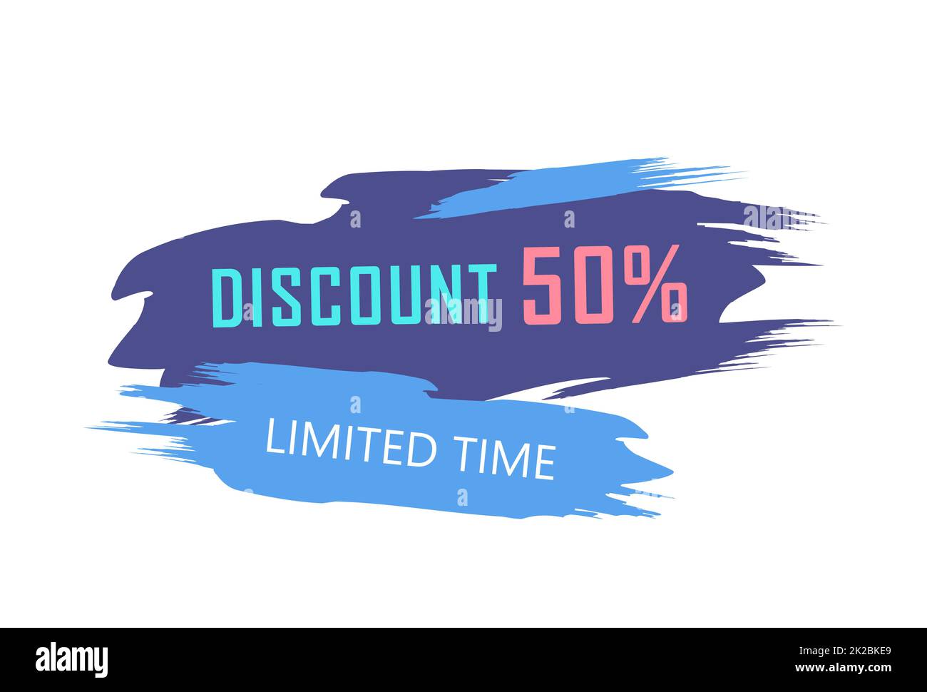 Bannière Web de frottis de peinture, carte de visite, modèle de REMISE de 50 % - Vector Banque D'Images