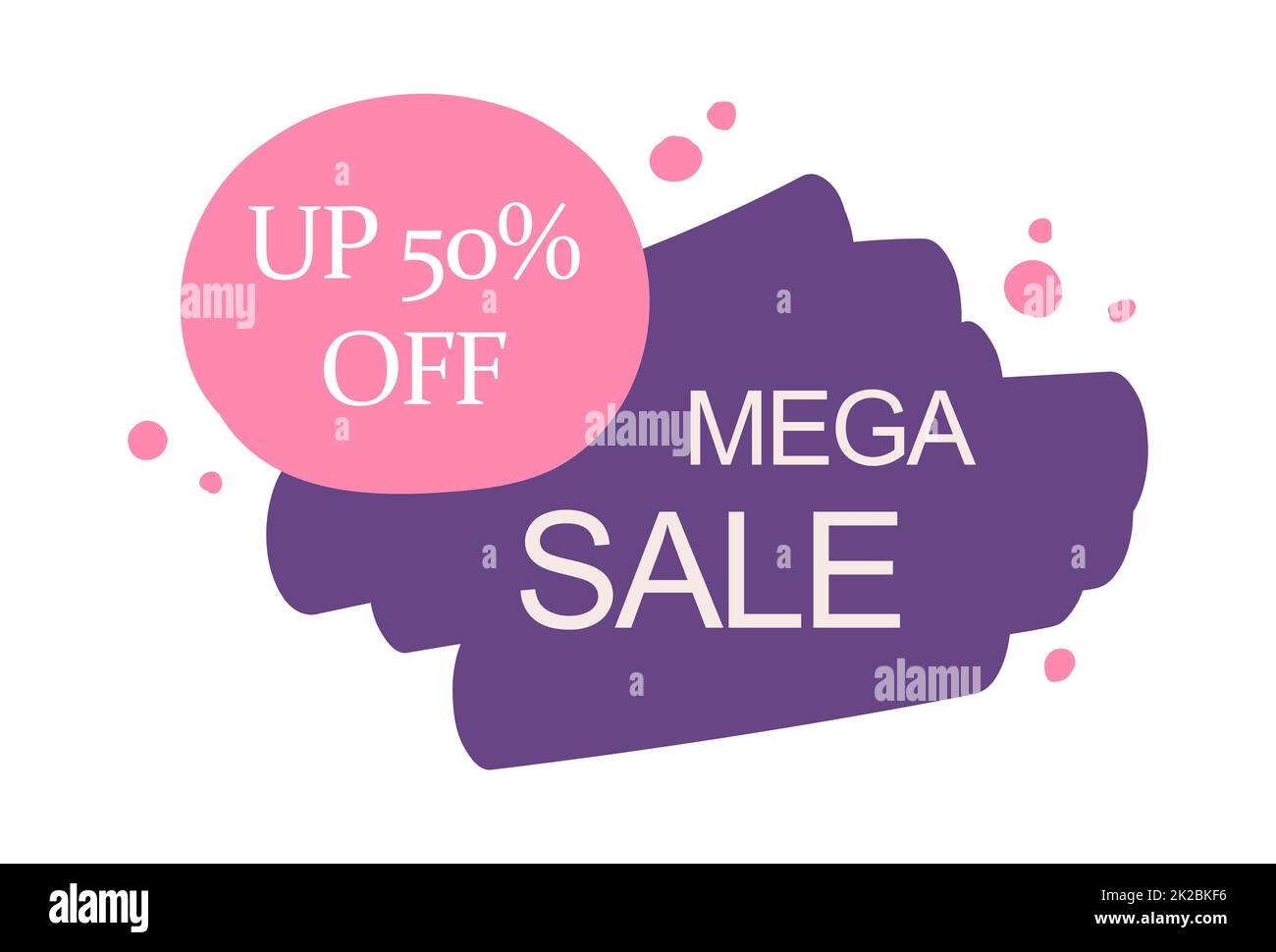 Bannière web abstraite, carte de visite, modèle MEGA SOLDE 50% - Vector Banque D'Images