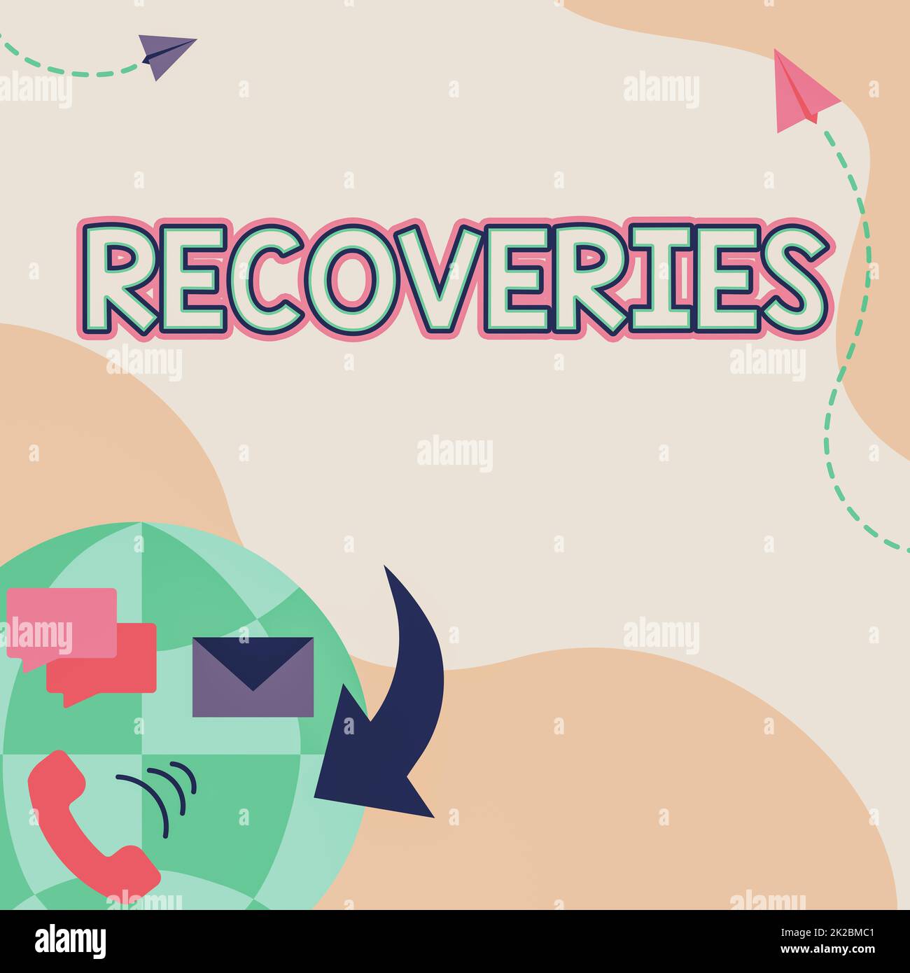 Recouvrements de légendes conceptuelles. Aperçu des affaires processus de récupération de la possession ou du contrôle de quelque chose perdu réseau Internet dessin avec coloré Messaging S. Banque D'Images