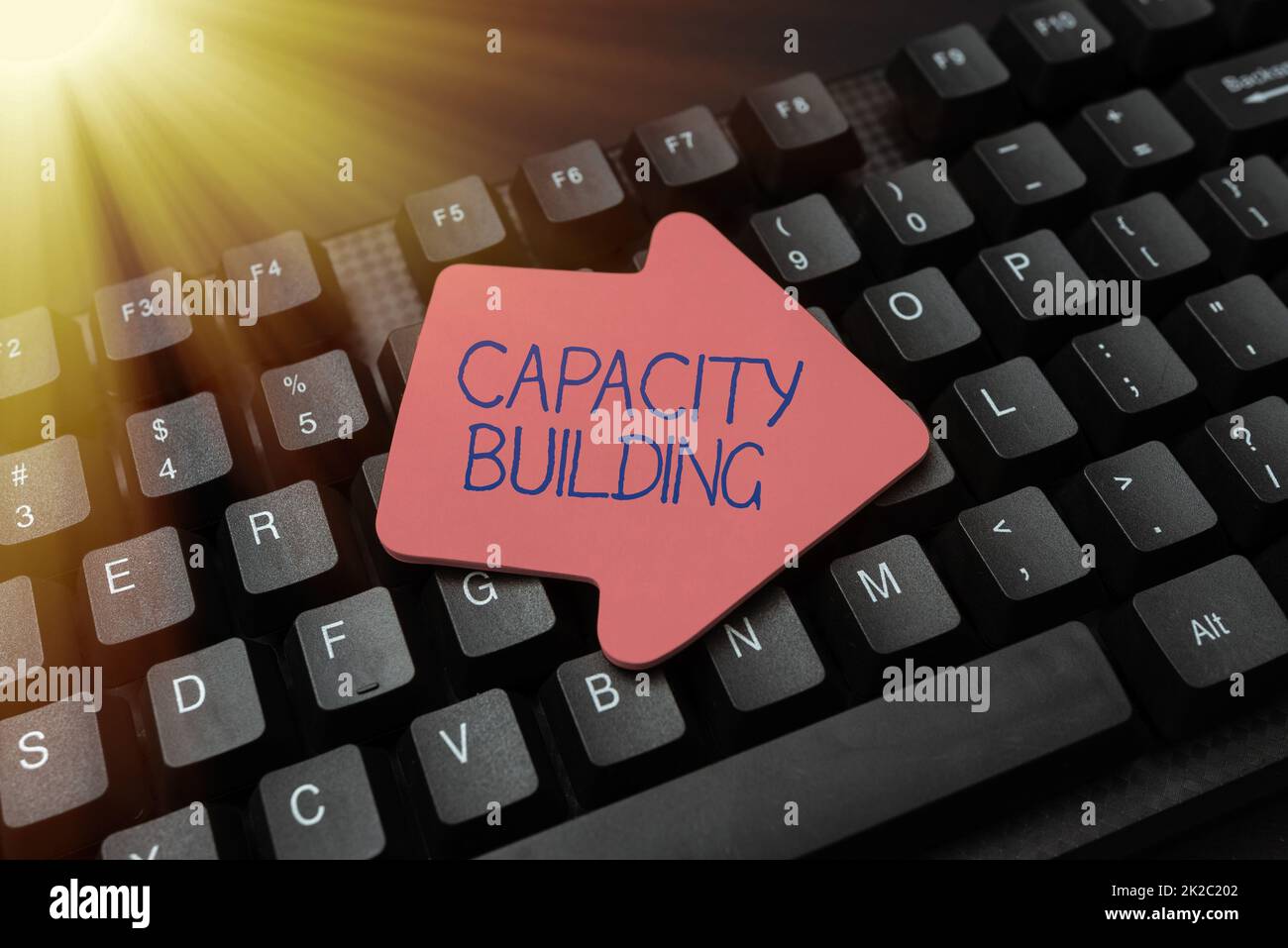Inspiration montrant l'enseigne renforcement des capacités. Processus de présentation commerciale par lequel les individus acquièrent des connaissances et des compétences conversion de notes écrites en données numériques, en tapant des fichiers de codage importants Banque D'Images