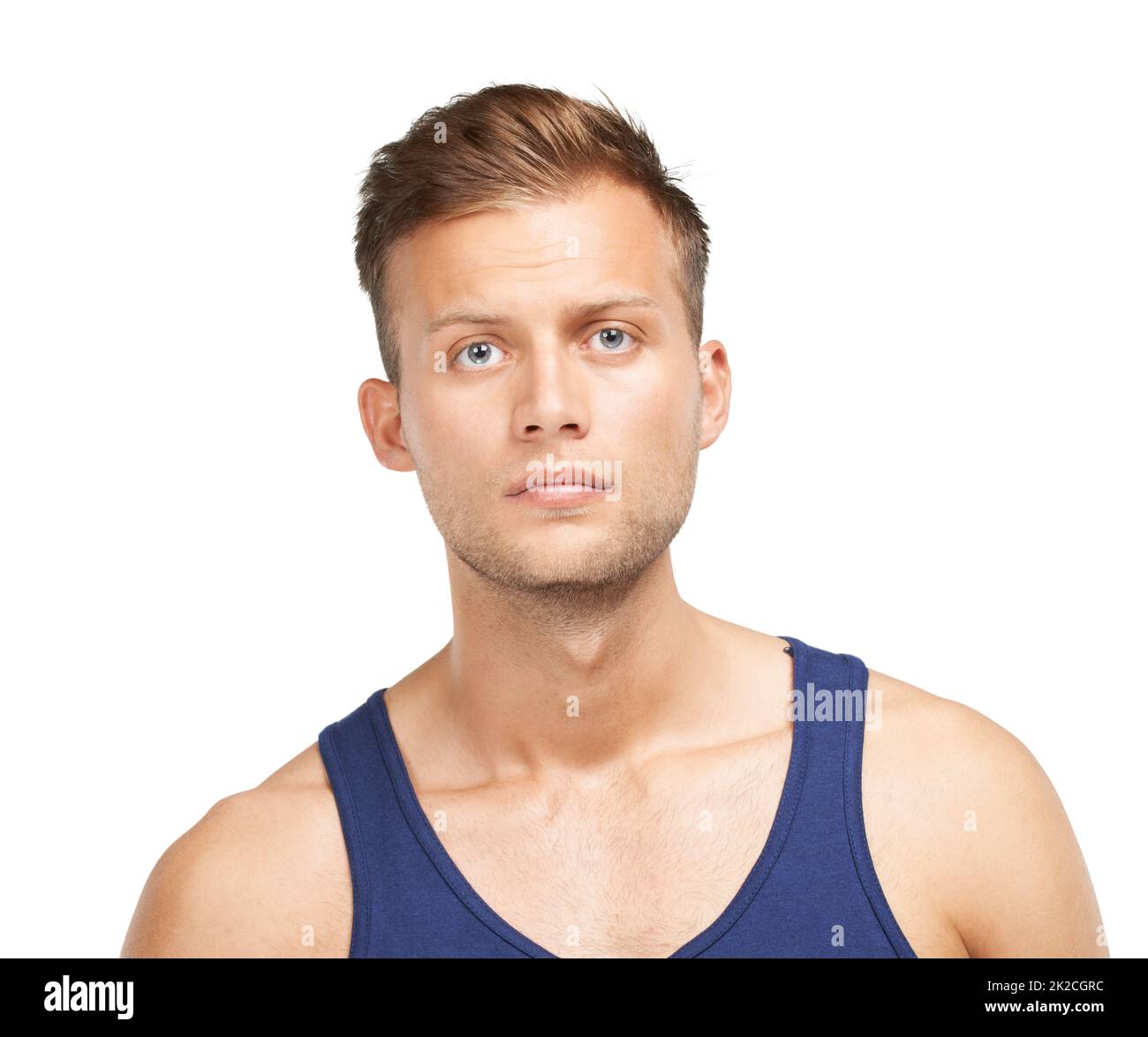 Une longueur d'avance. Studio portrait d'un jeune homme isolé sur blanc. Banque D'Images