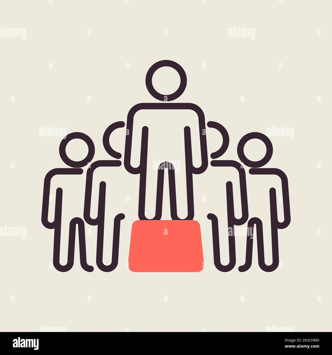 Personne parlant devant l'icône représentant un vecteur de foule Banque D'Images