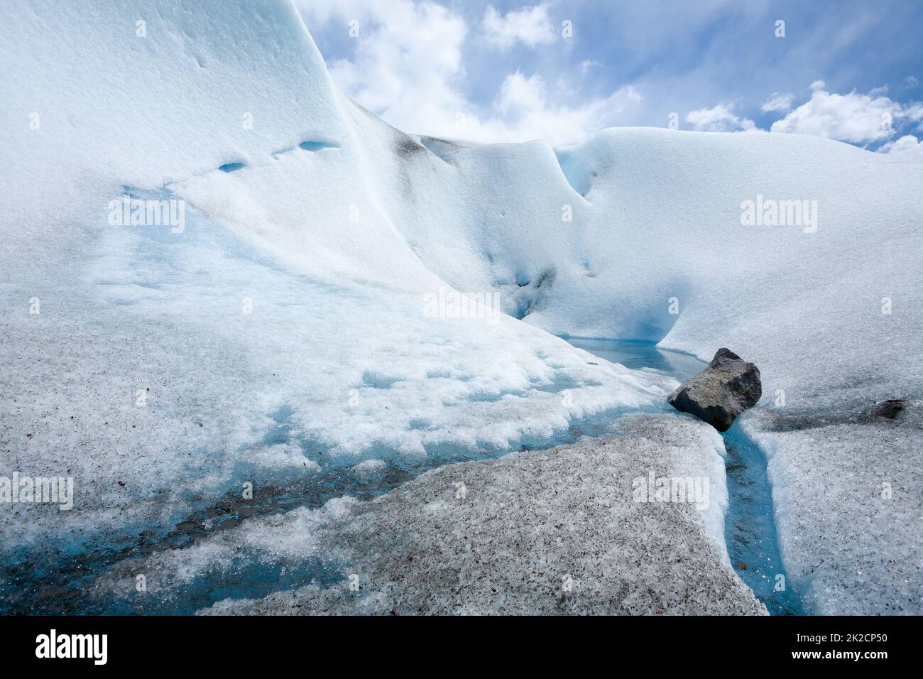 Vue détaillée des formations de glace du glacier Perito Moreno Banque D'Images
