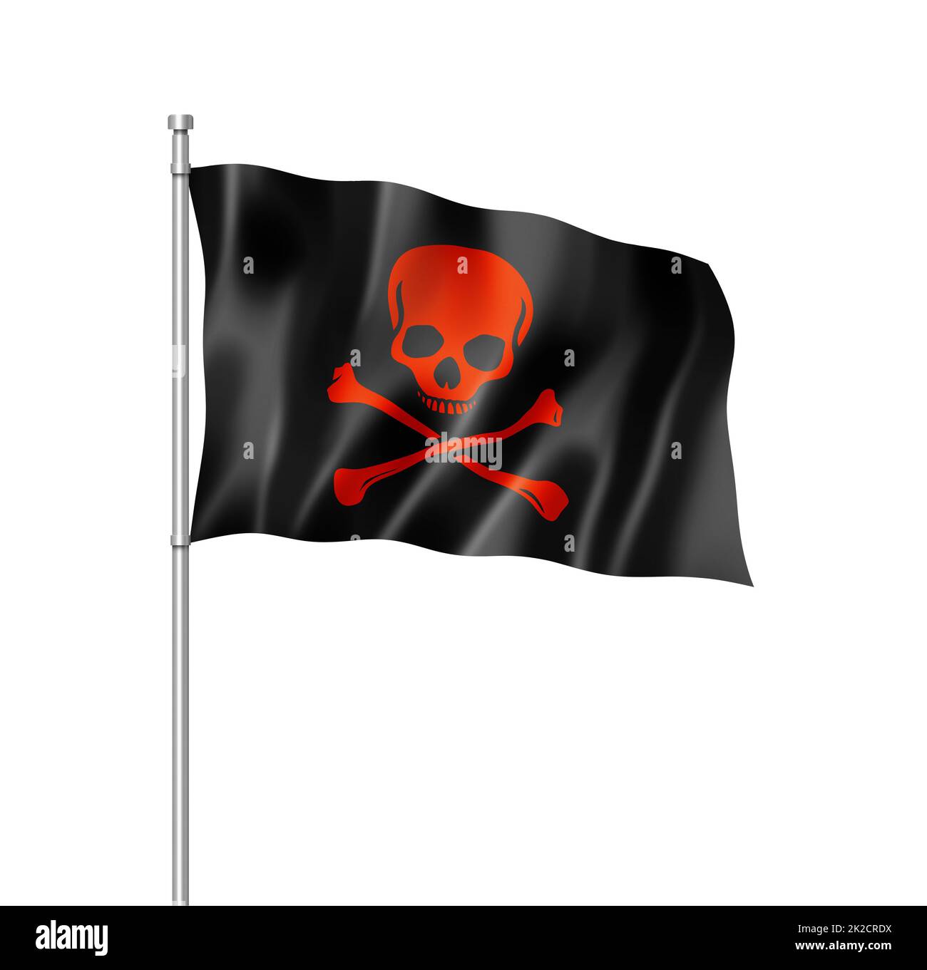 TOPFLAGS Drapeau De Pirate Jolly Roger - Rouge - 40,6 X 61 Cm