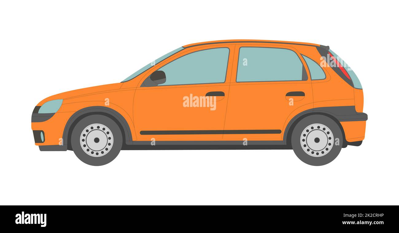 Mini berline sur fond blanc - Vector Banque D'Images