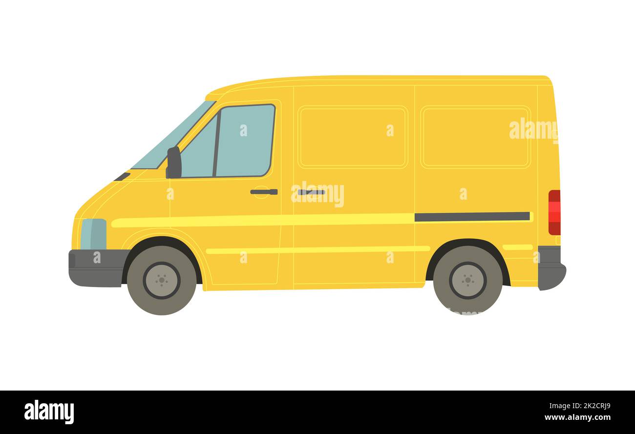 Grand minibus jaune sur fond blanc - Vector Banque D'Images