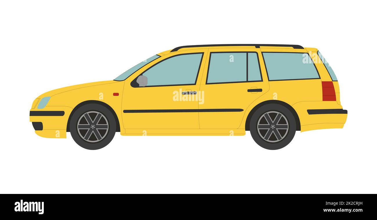 Chariot de transport jaune sur fond blanc - Vector Banque D'Images