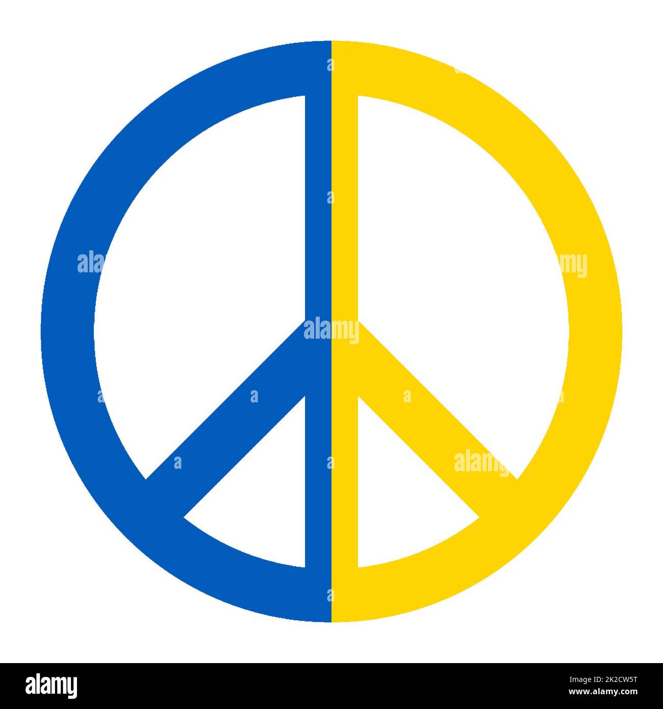 Drapeau de l'Ukraine avec symbole de paix Banque D'Images