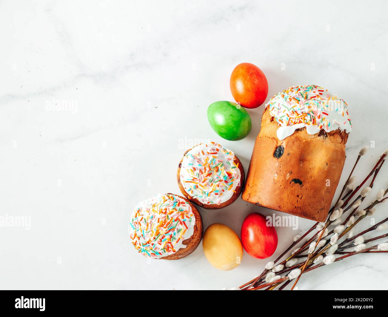 Pain de Pâques chrétien orthodoxe ou gâteau Kulich Banque D'Images