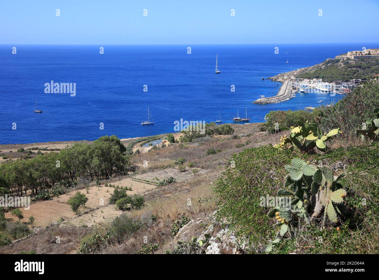 Vue sur le port de Mgarr sur Gozo. Malte Banque D'Images
