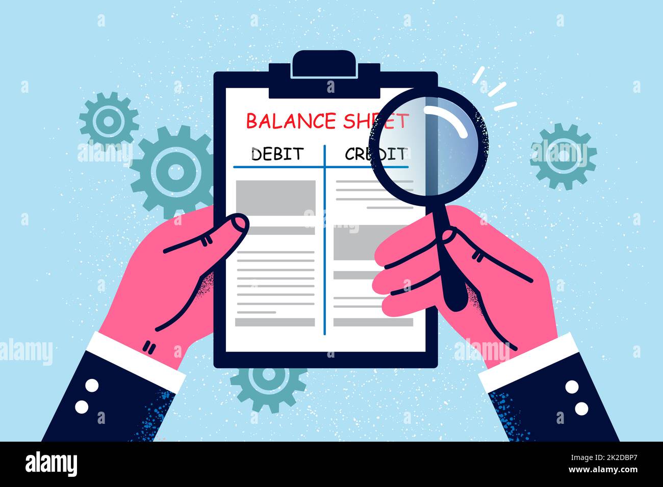 Comptable envisager de travailler avec le rapport financier de l'entreprise Banque D'Images