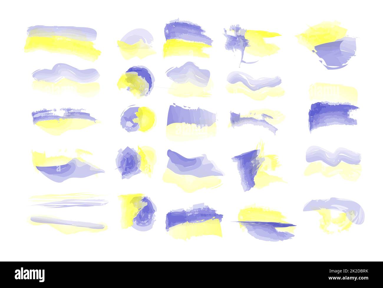 Arrière-plans d'aquarelle vectorisés. Arrière-plan bleu-jaune. Couleurs du drapeau ukrainien. Aquarelles aux couleurs bleu-jaune de l'Ukraine Banque D'Images