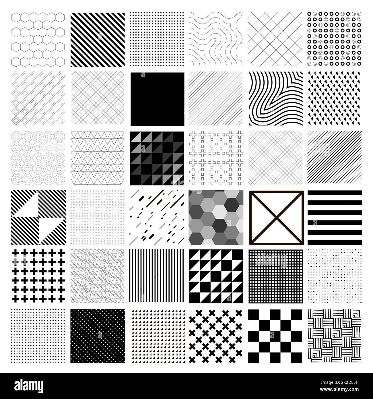 36 carrés différents avec des motifs différents - vecteur Banque D'Images