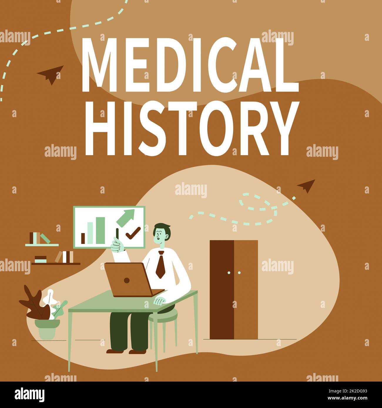 Inspiration montrant le signe Historique médical. Concept d'affaires le passé d'une personne en termes de santé Homme assis sur le bureau travailler et présenter les nouvelles technologies. Banque D'Images