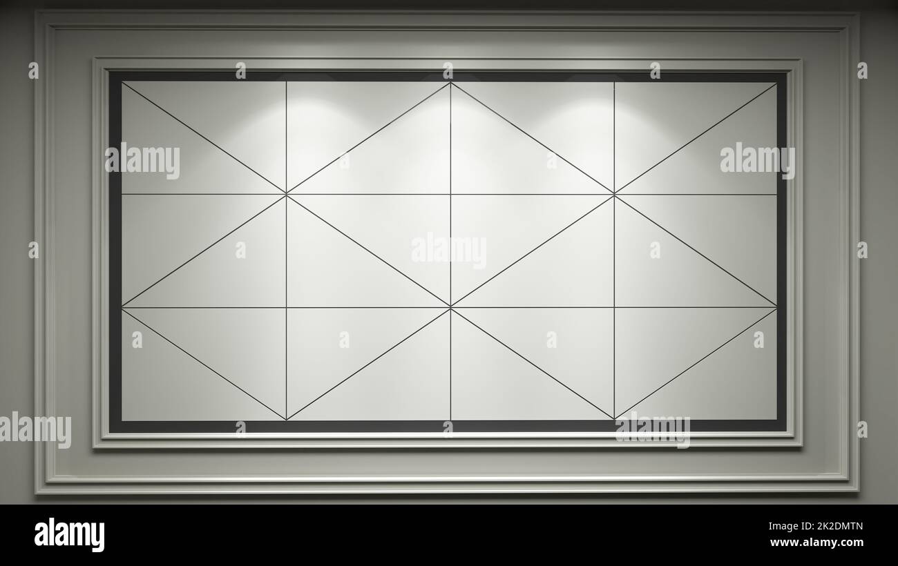Idée de décoration murale créée avec la géométrie triangulaire modules en bois 3D rendu Banque D'Images