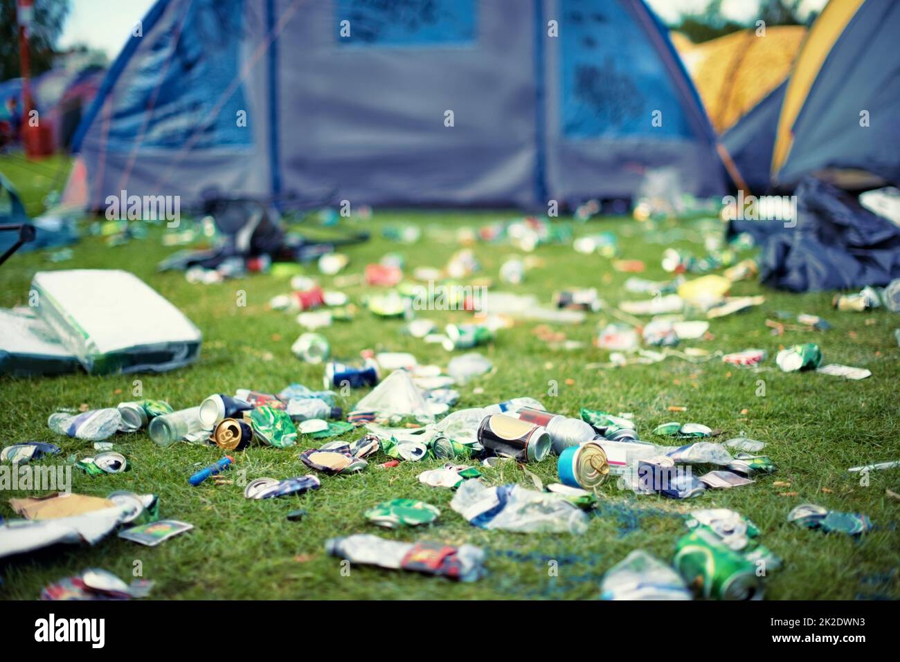 Les effets d'un festival. Photo de déchets dans un festival. Banque D'Images