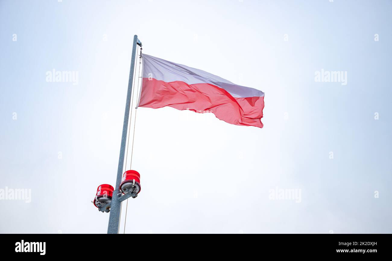 JÃ³zefa PiÅ‚sudskiego Mound drapeau polonais Banque D'Images