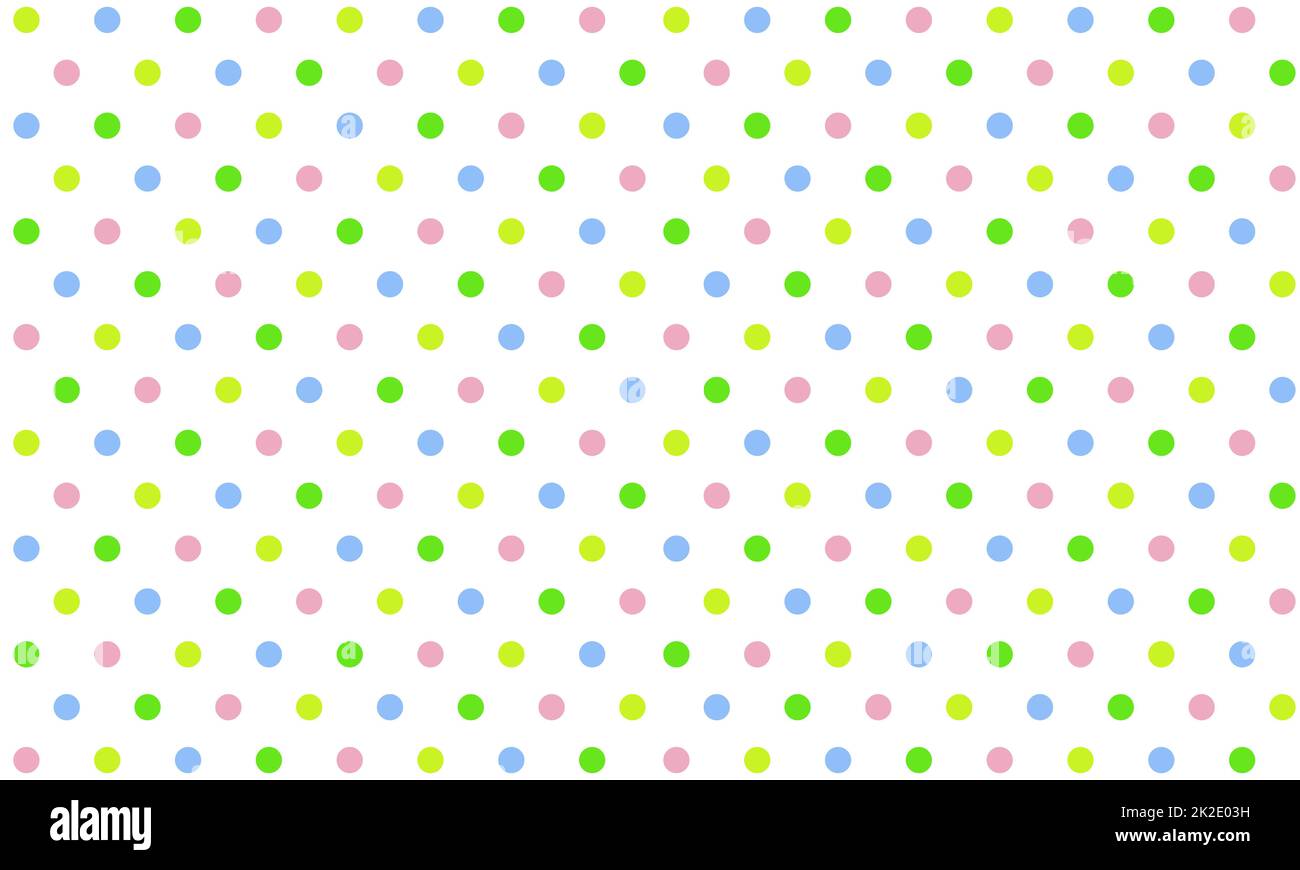 Modèle de papier cadeau de naissance : pois colorés Banque D'Images