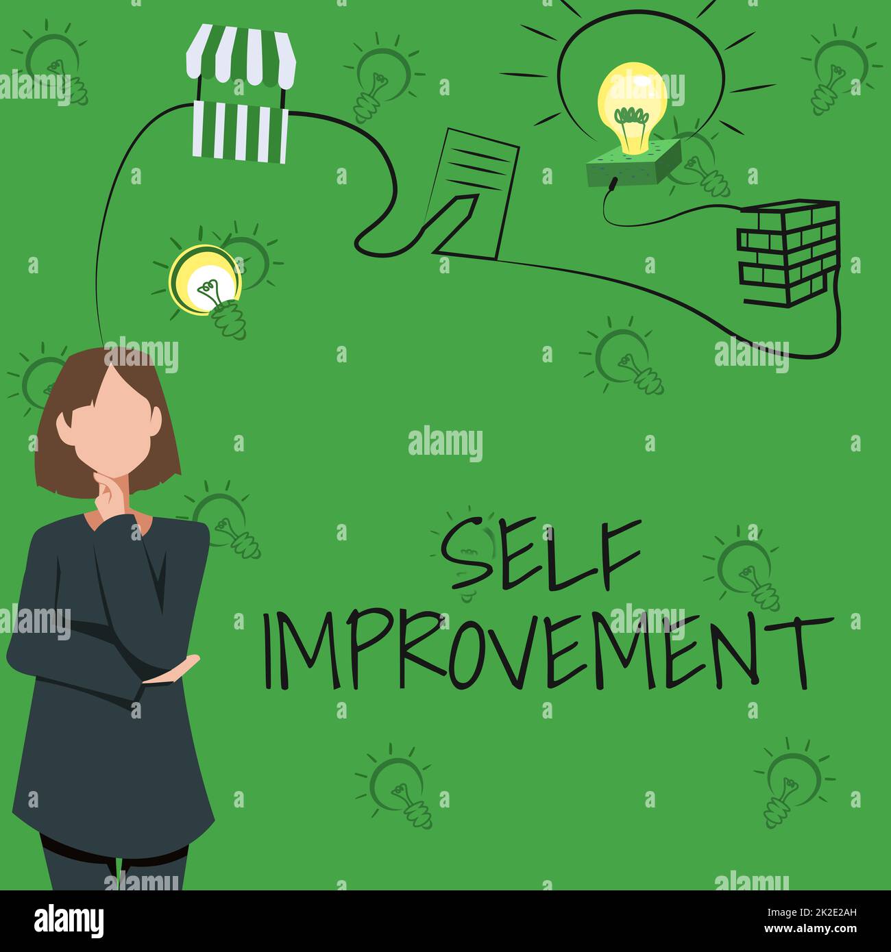 Amélioration de l'affichage conceptuel. Concept signifie processus de faire de vous une femme meilleure ou plus compétente pensée novatrice menant des idées vers un avenir stable. Banque D'Images