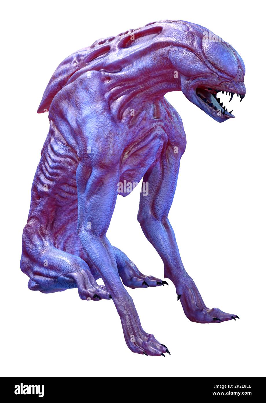 3D rendu du chien alien sur blanc Banque D'Images