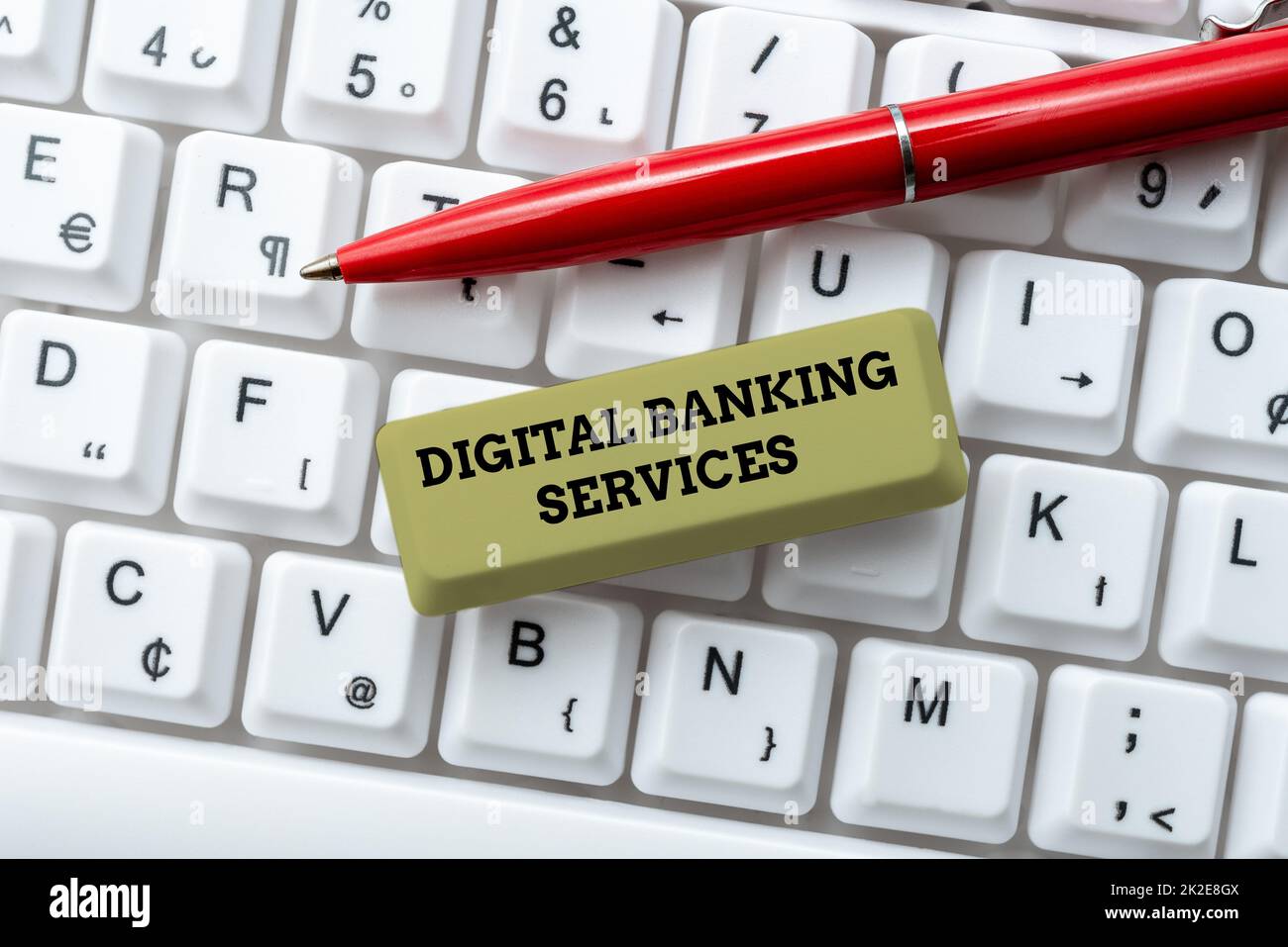 Affiche affichant les Services bancaires numériques. Vitrine d'affaires Affaires, technologie, Internet et réseautage se connecter avec des amis en ligne, faire des connaissances sur Internet Banque D'Images