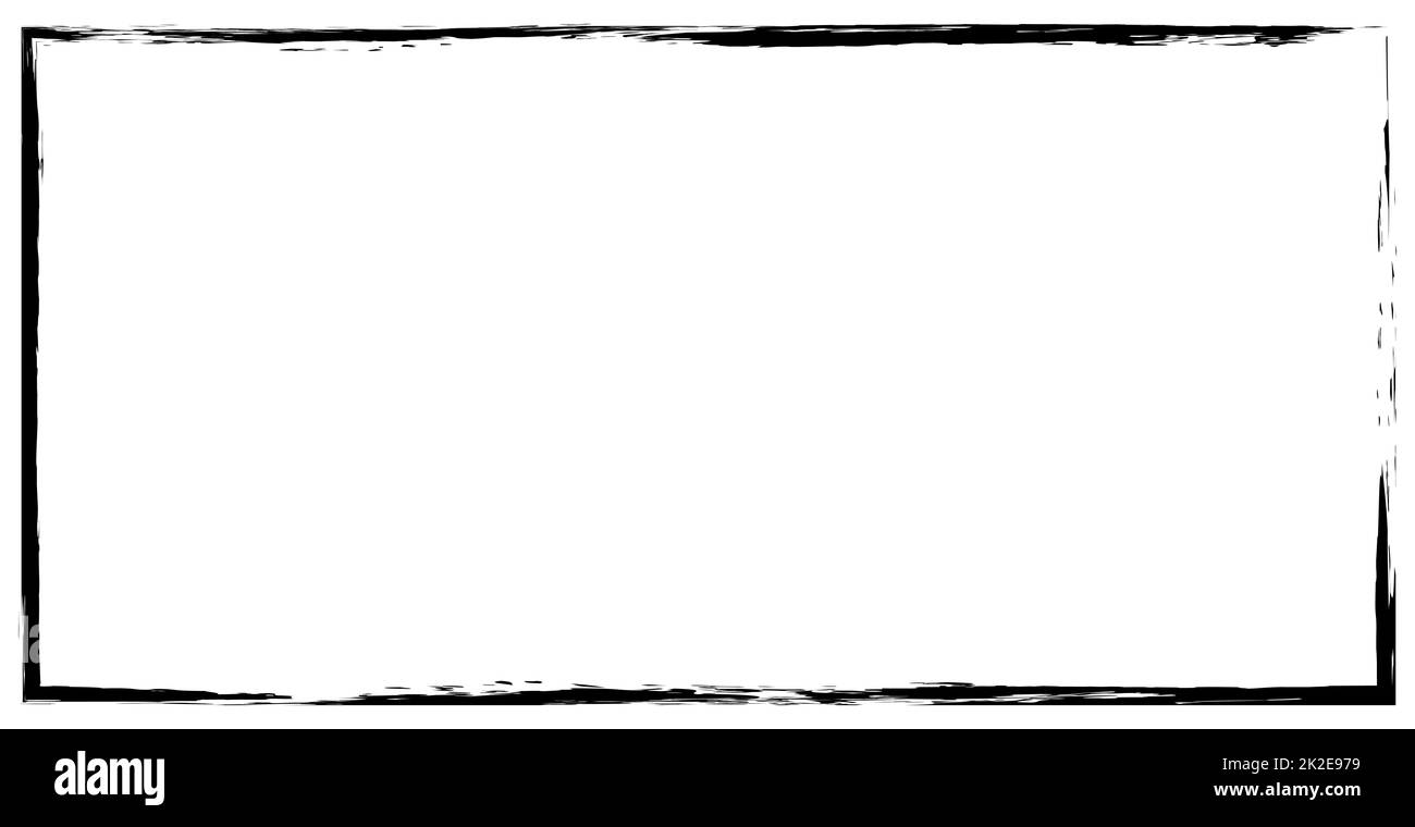 Cadre noir et blanc panoramique grunge arrière-plan - Vector Banque D'Images