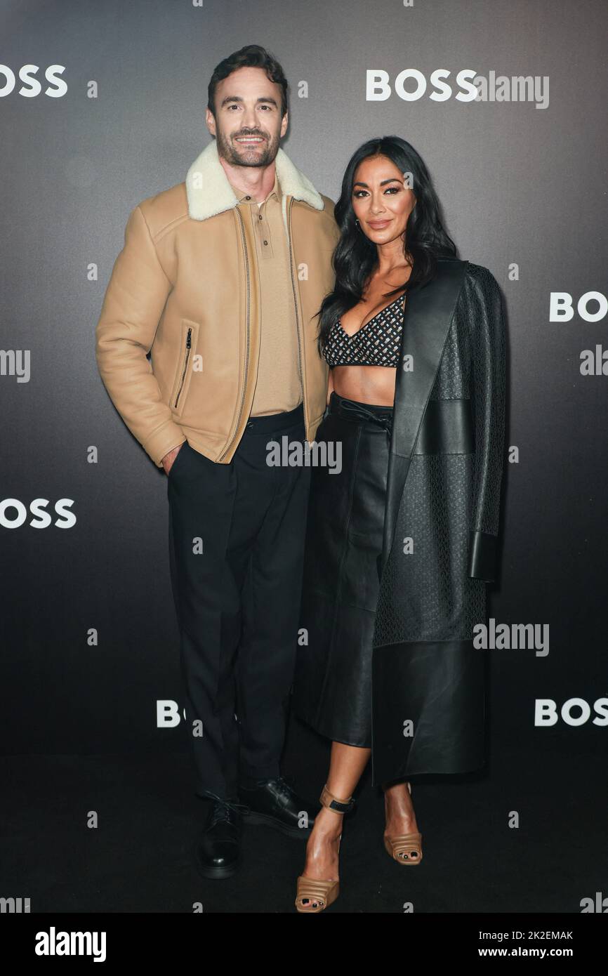 Milan, Italie, 22 septembre 2022. Tom Evans, Nicole Scherzinger participe au défilé de mode Hugo Boss lors de la semaine de la mode de Milan vêtements pour femmes Printemps/été 2023 à Milan, Italie sur 22 septembre 2022. Photo de Marco Piovanotto/ABACAPRESS.COM Banque D'Images