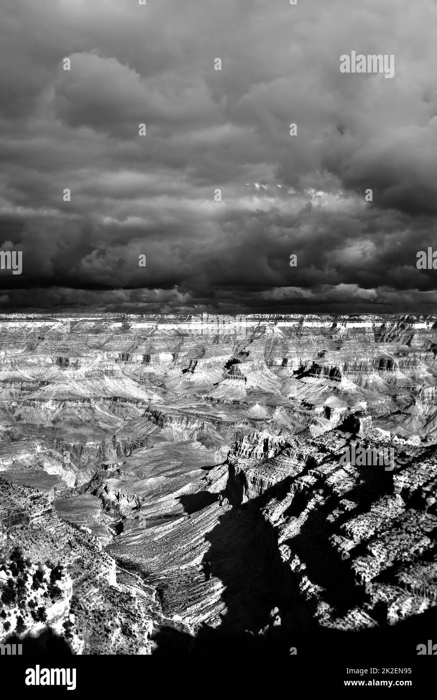 Grand Canyon Arizona noir et blanc Banque D'Images